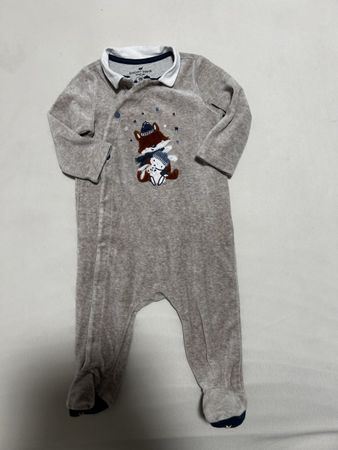 Baby Schlafanzug Sergent Major grau mit Fuchs Motiv