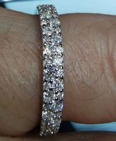Bague argent avec diamants de moissanite certifié GRA