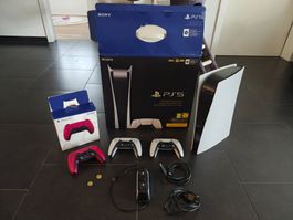 PS5 Konsole mit 3 DualSense Controllern & Zubehör