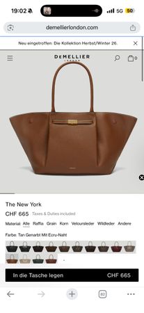DeMellier London The New York Bag Tan Grained Leather New