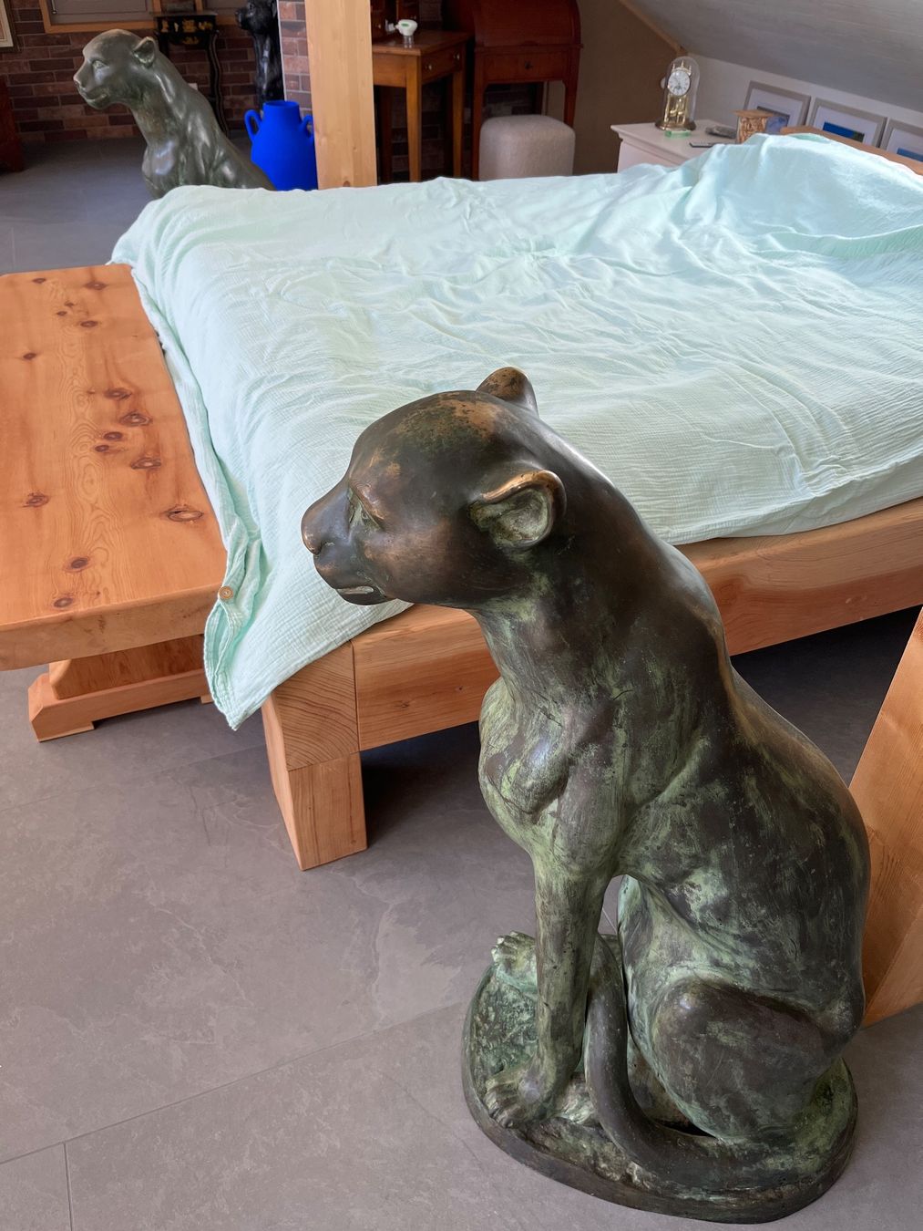 Sculture & Statue: Couple de panthères en bronze – Usato da Chaumont venduto da Abigail1 3