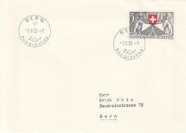 51-55 3 FDC von Pro Patria 1951 mit offiziellem FD-Stempel