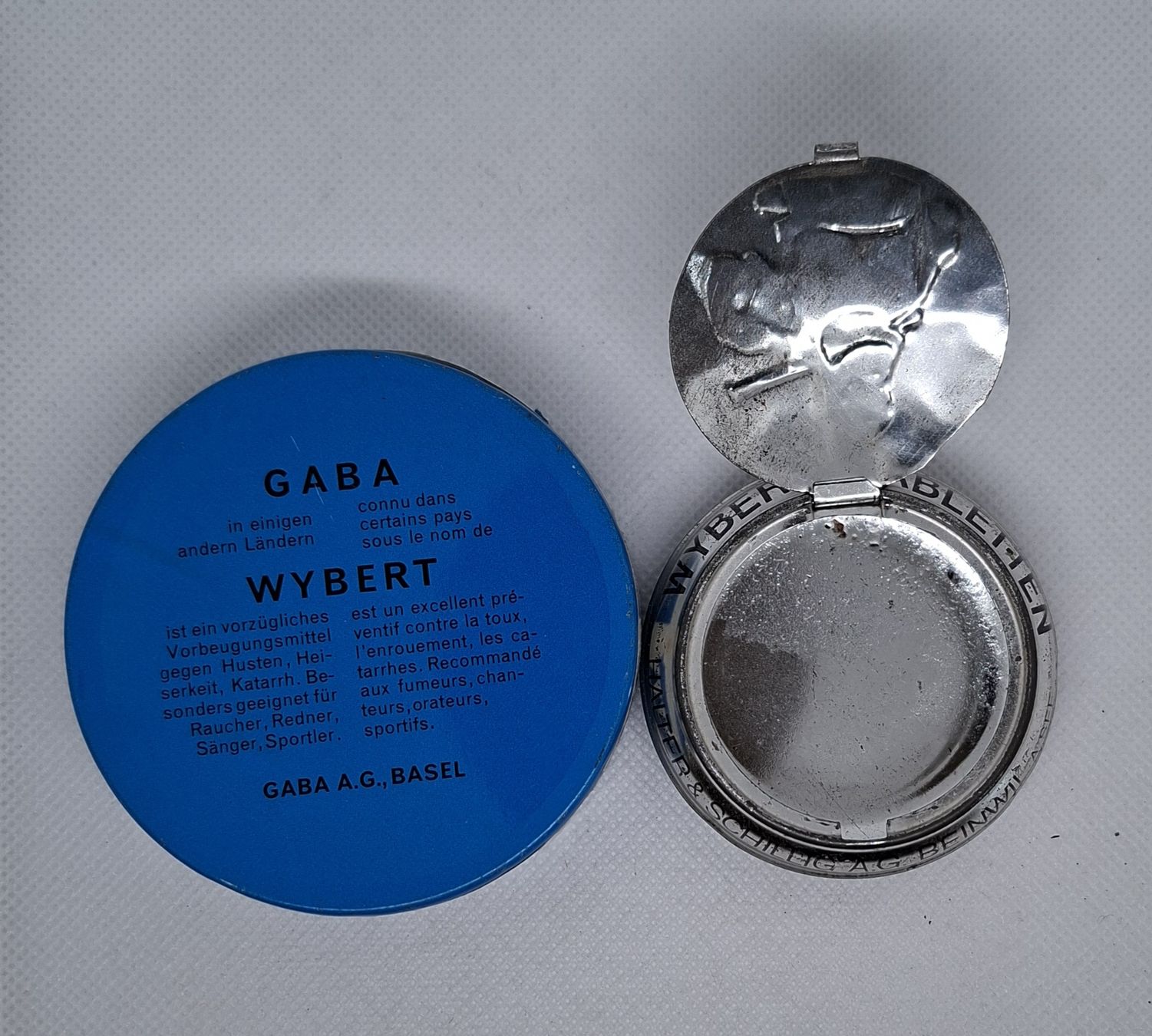 Zuccheriere: Vintage GABA Hustenbonbon Dose & Wybert Döschen – Usato da Ipsach venduto da jpbo 2