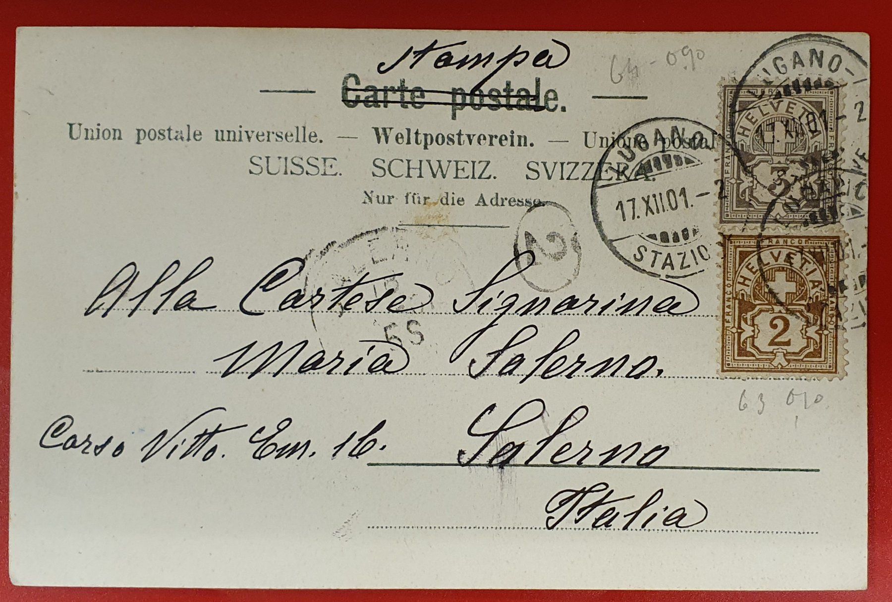 Ansichtskarten: Lugano 1901 - belebt – Gebraucht aus Kreuzlingen von Rschweiz1 1