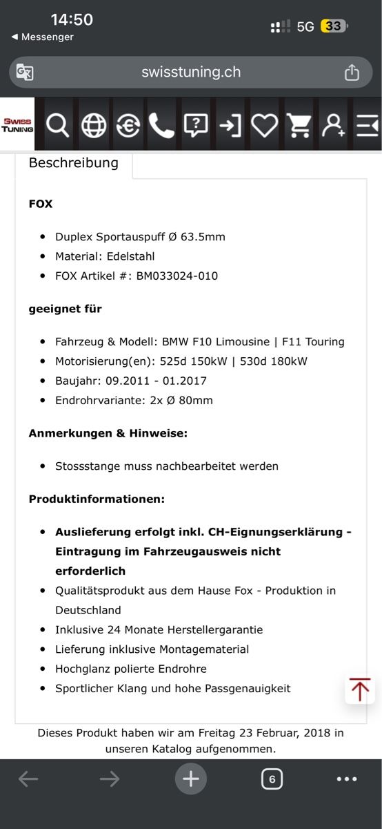 BMW Sistemi di scarico: BMW F10 auspuff – Nuovo e nell'imballaggio originale da Wohlen AG venduto da ast_99vt 5