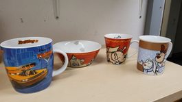 Kindergeschirr Set Cars, Hunde und Reh, Winter-Motiv!