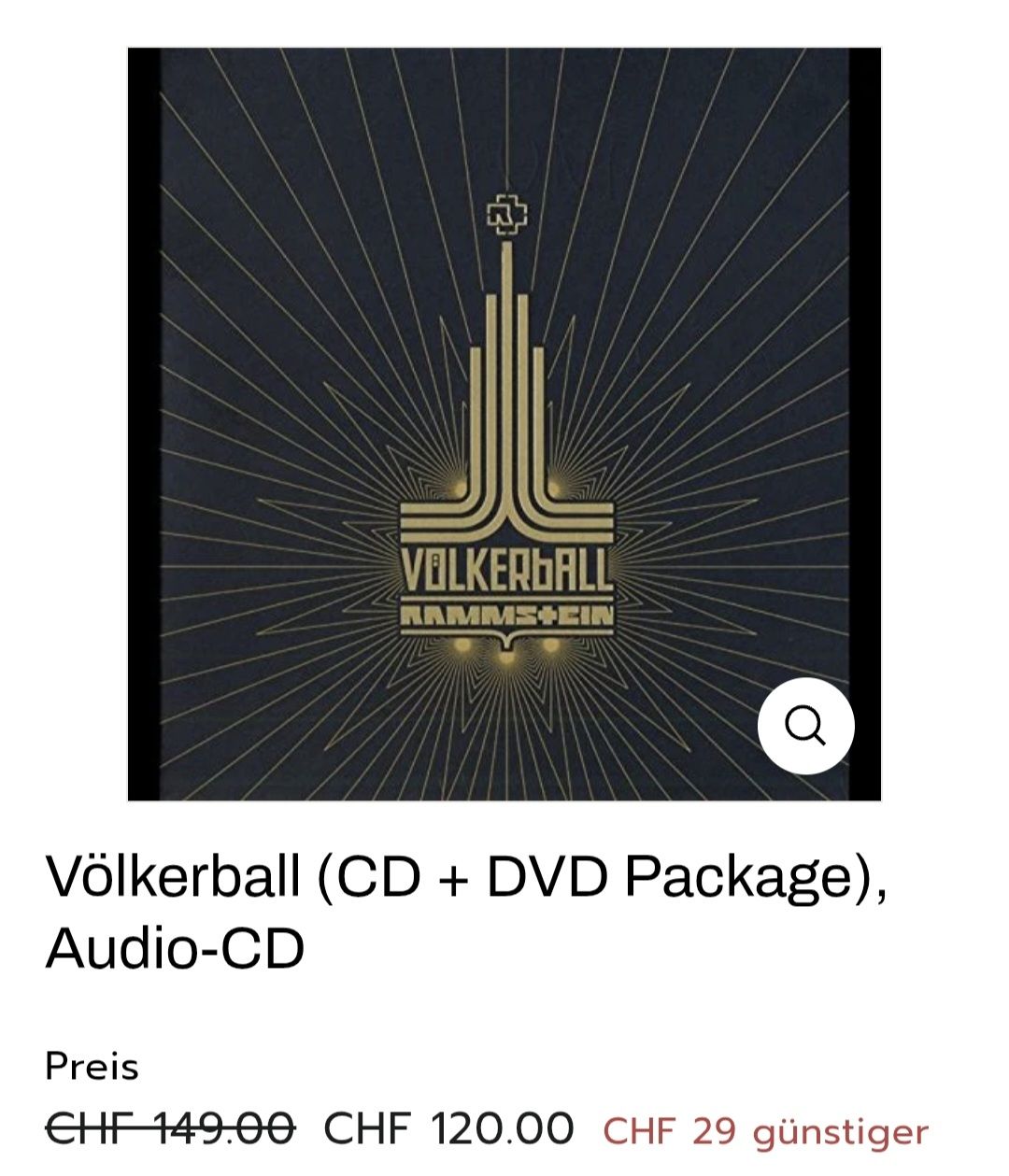 CD: Rammstein Völkerball (CD + DVD Package), Special Edition. – Nuovo (secondo la descrizione) da Zürich venduto da Leica.C89 8