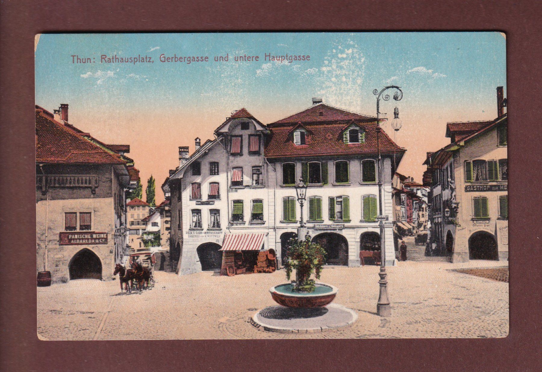 Cartoline postali: THUN - Rathausplatz - Gerbergasse – Usato da Pully venduto da nicecards