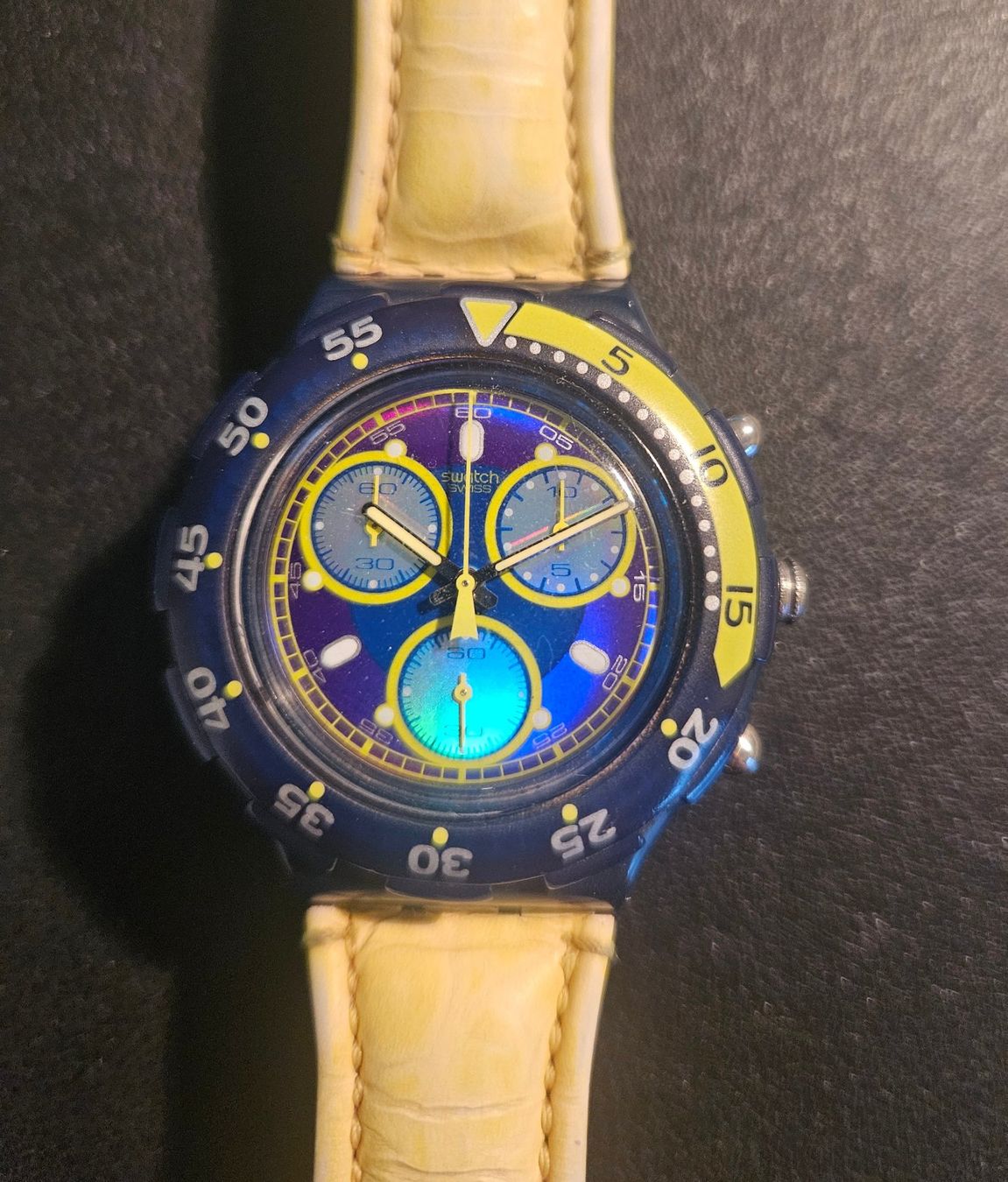 Swatch Uhren: Swatch Aqua Chrono Fluo Wave SBN105 – Gebraucht aus Oberhofen Thun'see von Nici006 1