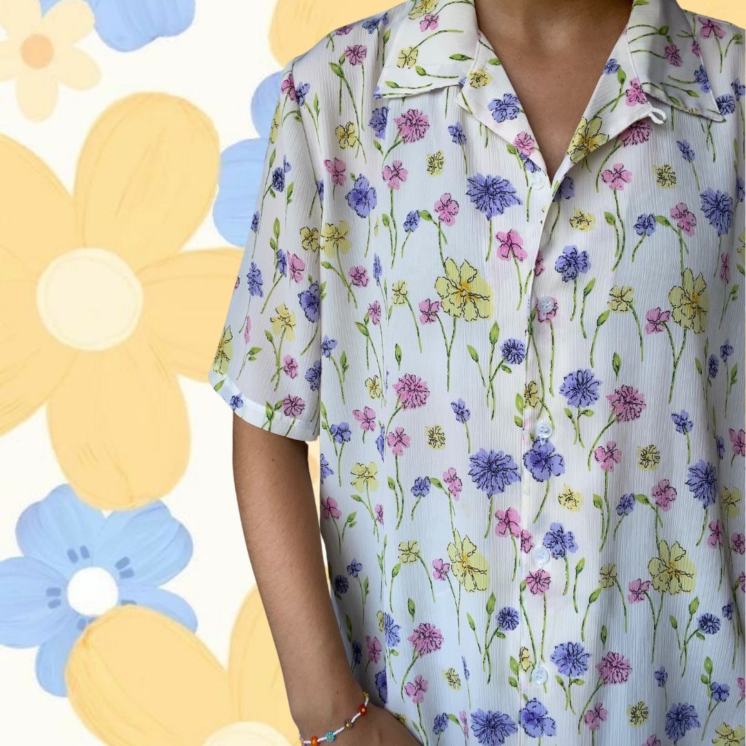 Camicette: Vintage shirt with flowers – Usato da Nyon venduto da Vivafripa 3