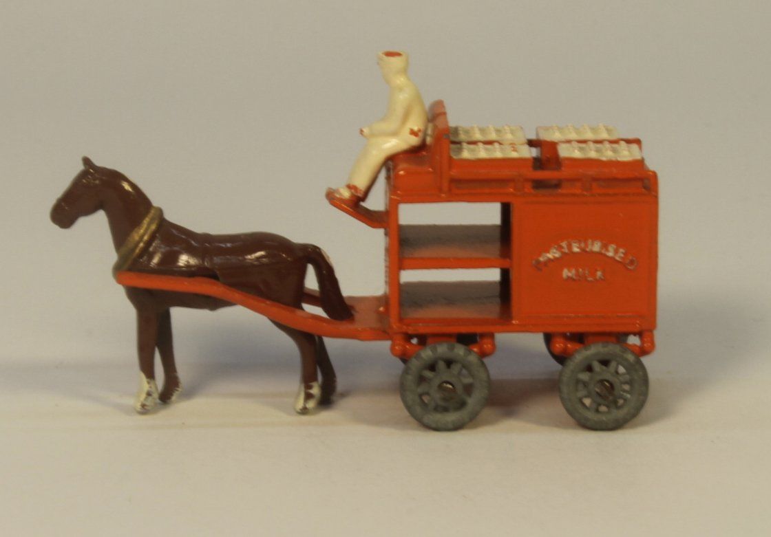 Matchbox Modellini d'auto: Matchbox Lesney 7A Horse-Drawn Milk Float – Usato da Zofingen venduto da Trukli58