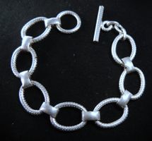 Silber 800 Armband mit ovalen Ringelementen