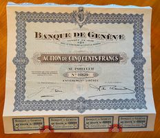 Aktie Banque de Genève - 1919