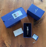 Swarovski, Armreif - blau mit Kristallen - Metallmix