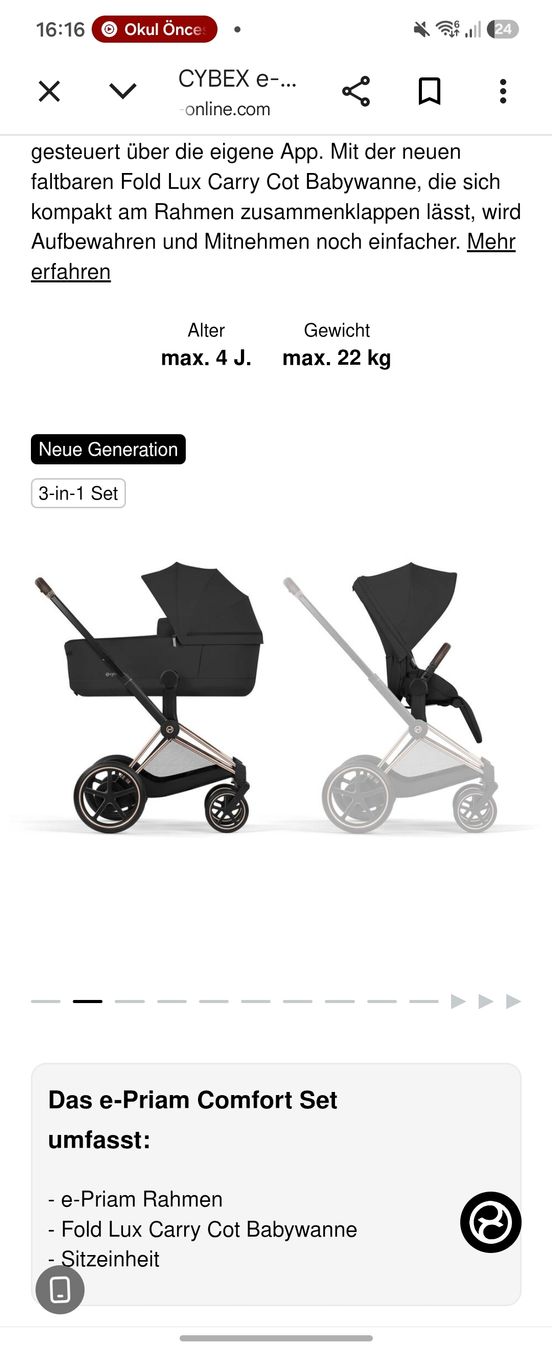 Cybex Carrozzine: ePriam Cybex Kinderwagen Set – Usato da Allschwil venduto da Coco_94