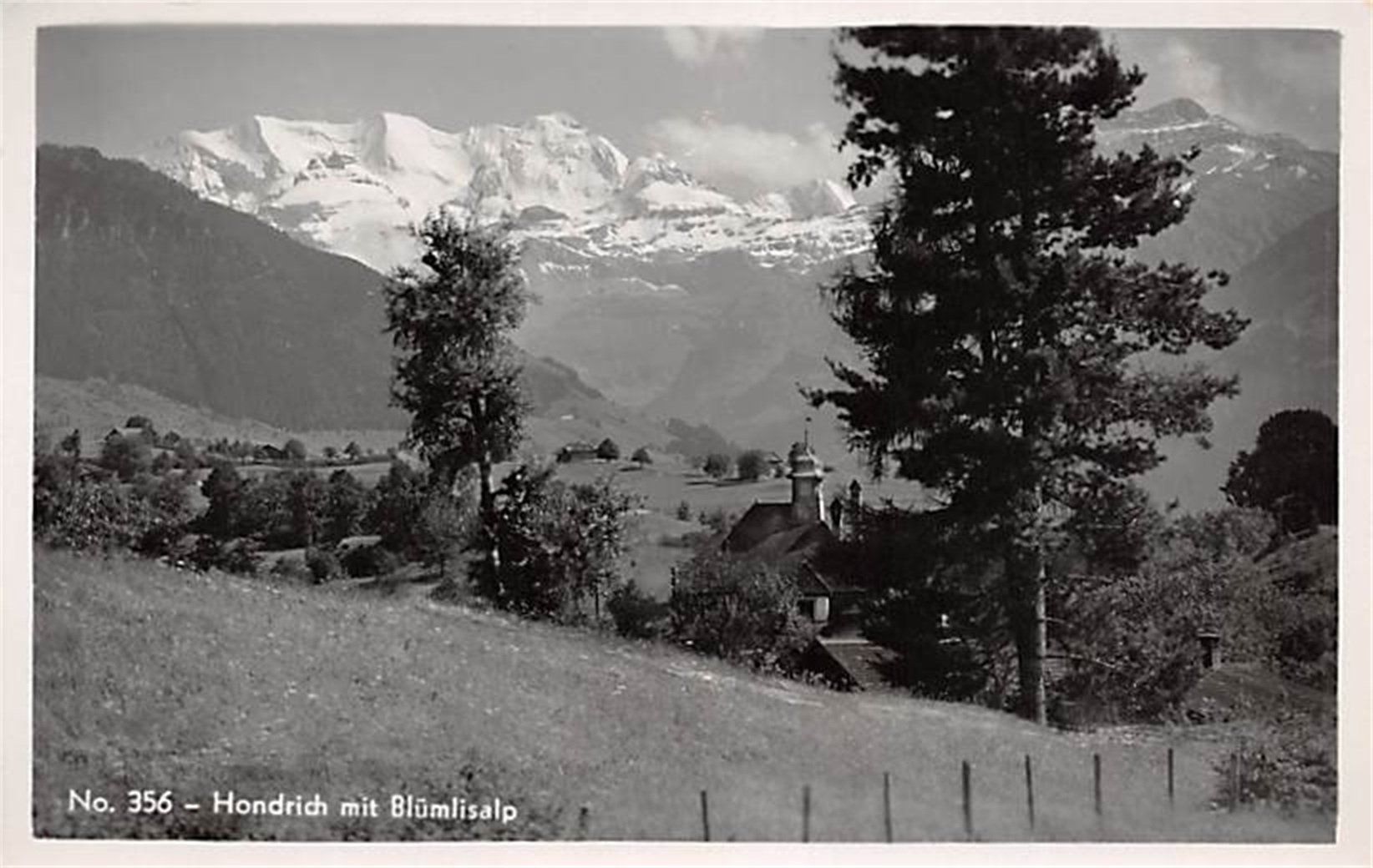 Cartoline postali: Hondrich mit Blümlisalp – Usato da Ottikon b.Kemptth. venduto da Neptun1974