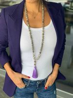 Schöne Stein Perlenkette mit Quaste Tassel