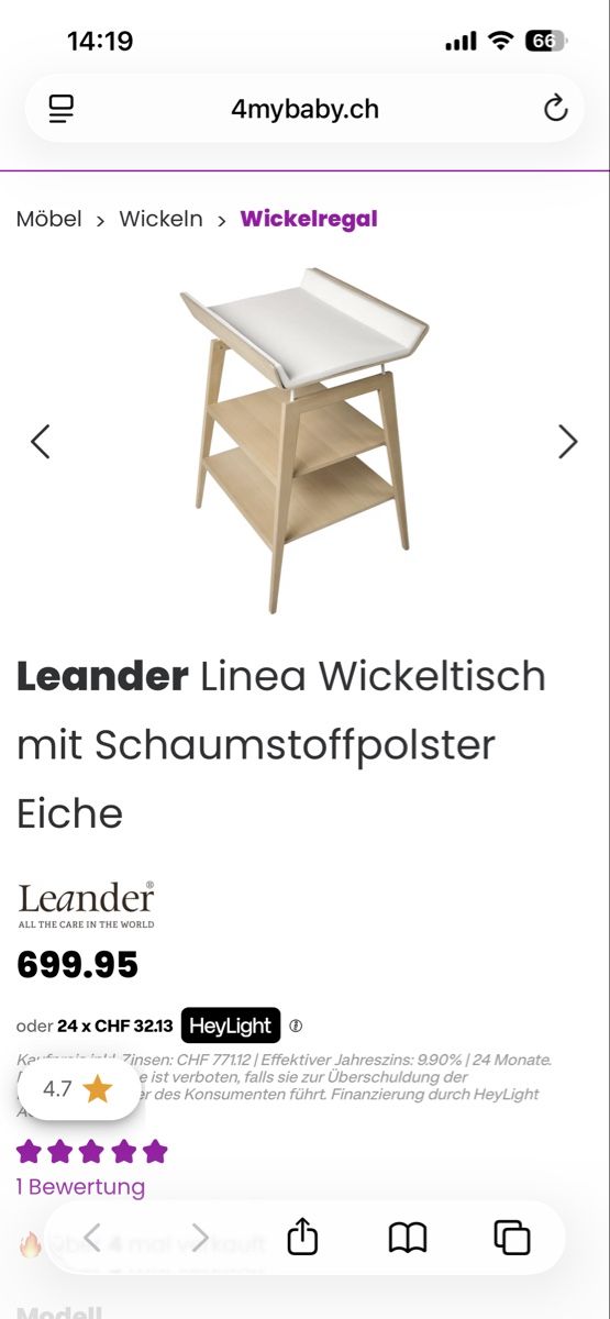 Leander Fasciatoi & Accessori: Baby changing table/ Table à langer mark Leander – Usato da Lausanne venduto da phe_kls2 2