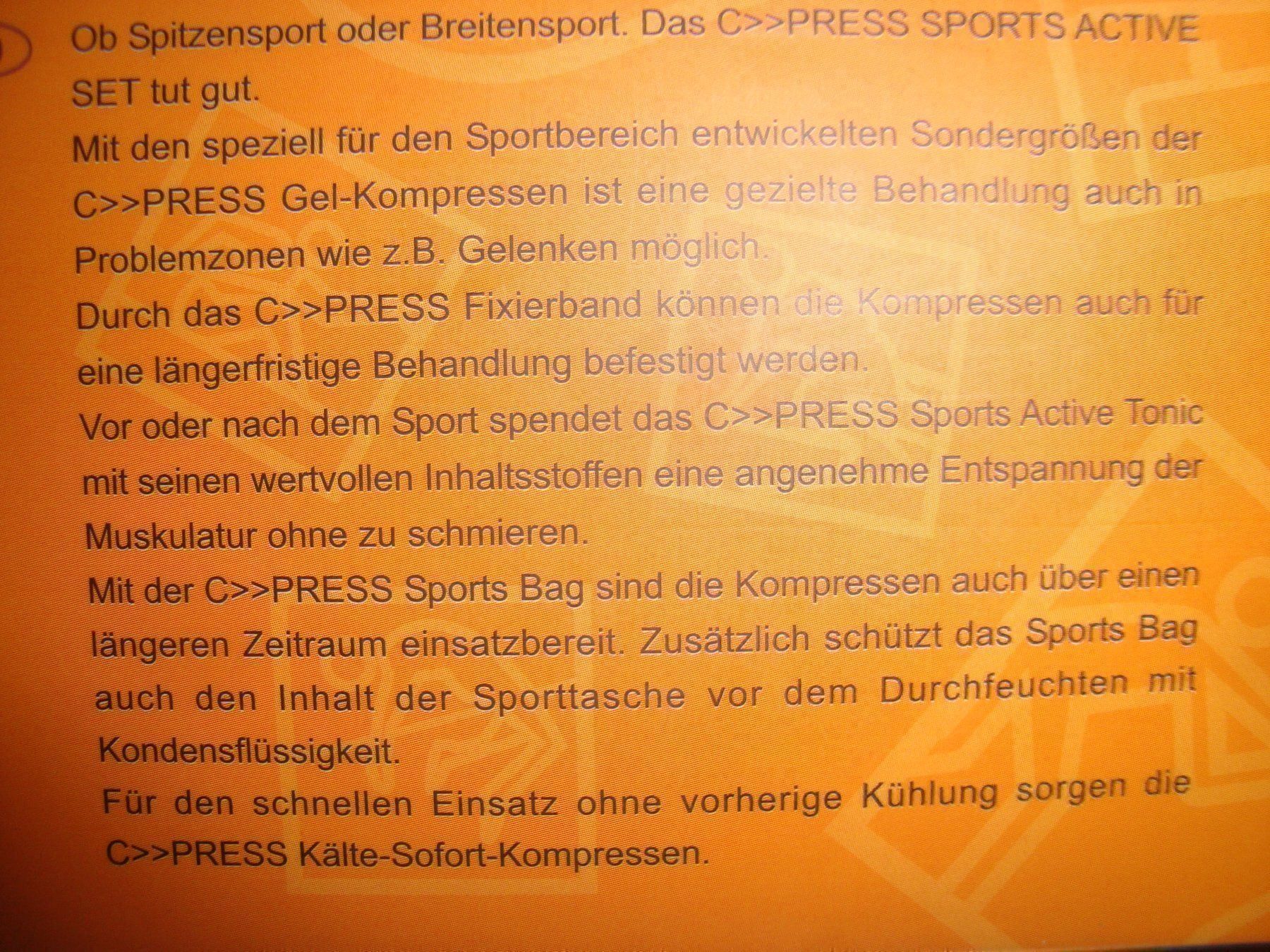 Pflegeprodukte & Putzartikel: mxrs cpress Kälte- + Wärme-Set Coach Kompresse  Active Tonic – Neu und originalverpackt aus Wädenswil von OliveDerSpezialist 8