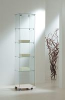 Glasvitrine, ESG Glas, col. Weiss (B.40cmxT.40cmxH.180cm)
