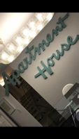 Vintage, Design, Metallschrift, Schriftzug, Skulptur, rare