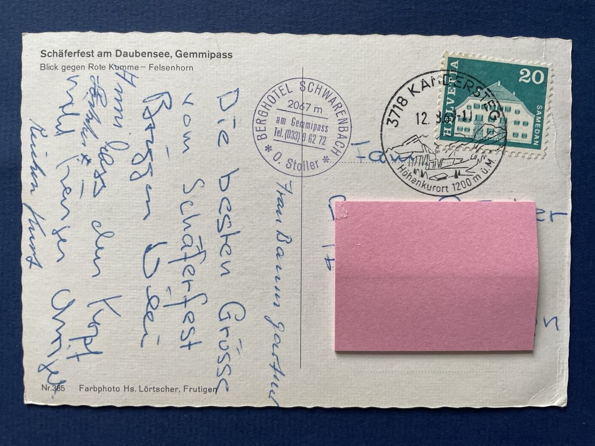 Cartoline postali: Alte Ansichtskarte vom Schäferfest am Daubensee, 1969 Top! – Usato da Neuhausen am Rheinfall venduto da Arielle55 1