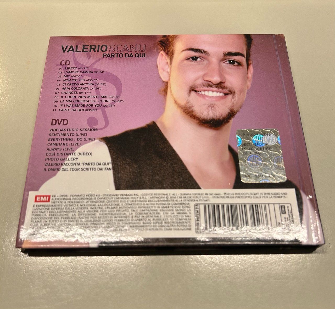 CD: VALERIO SCANU Parto Da Qui (CD & DVD) – Usato da Giubiasco venduto da LorisVale 1