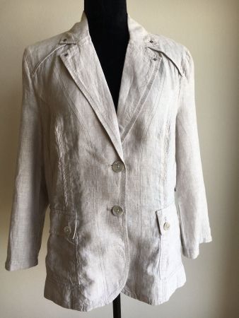 Olsen - Leinen Blazer / Jacke, grau, 42
