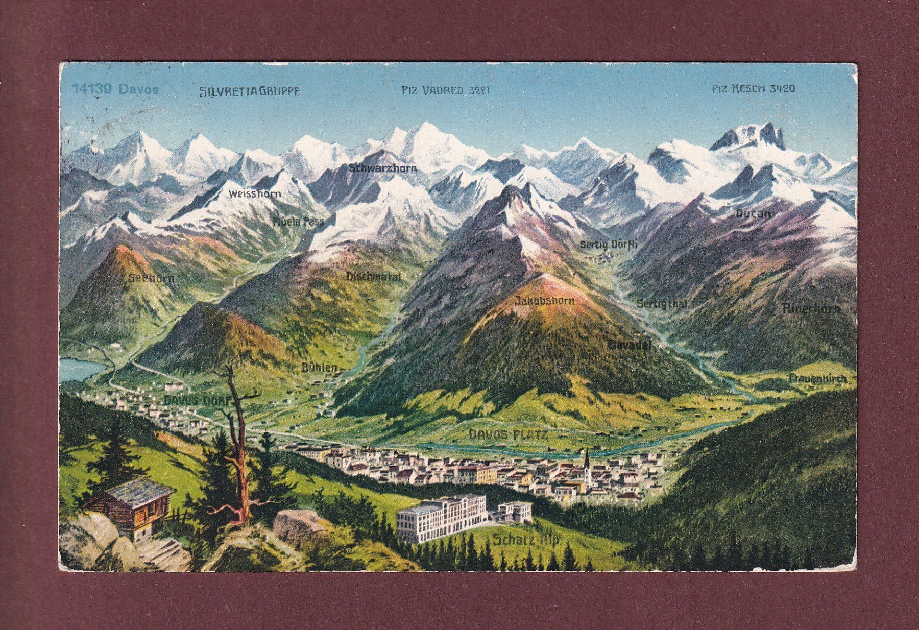 Ansichtskarten: DAVOS und Umgebung - 1923 – Gebraucht aus Pully von nicecards
