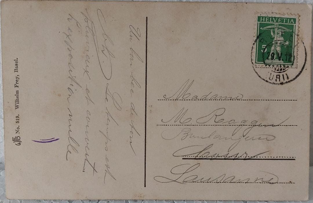 Cartoline postali: BRUNNEN - Schillerstein & Mythen - 1912 – Usato da Delémont venduto da Domdom1 1