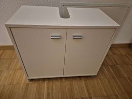 Waschbeckenunterschrank, weiss, mit zwei Türen