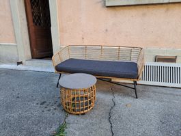 Loungesofa mit Tisch Polyrattan