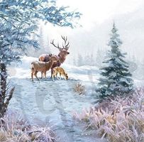 Serviette deer family (1680) 2Stk.