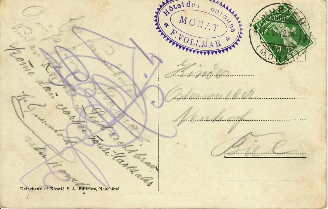 Cartoline postali: Murten 1912 – Usato da Hochdorf venduto da Ziegel-16 1