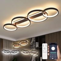 LED Deckenlampe dimmbar APP Fernbedienung 48W Schwarz