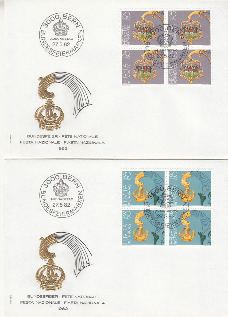 Tutti i francobolli: SBK B194 - B197 4er Block FDC – Usato da Bürglen TG venduto da StampGraf 2