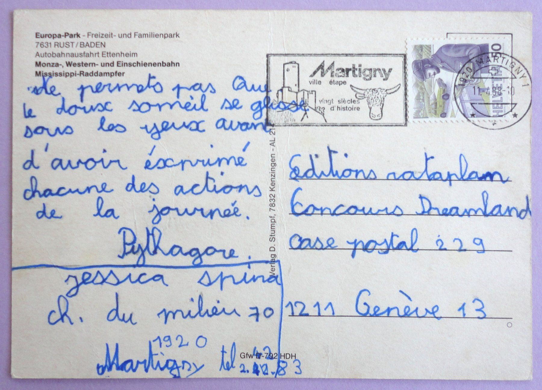 Cartoline postali: Europa-Park, Rust / Baden – Usato da Fétigny venduto da Billy2miny 1