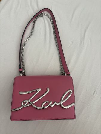 Sac Karl Lagerfeld K/Signature en cuir rose