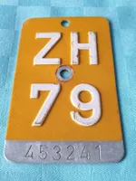 Velonummer ZH 79 gelb