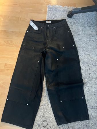 Trendt Vision Baggy Jeans Waxed, Schwarz, M, Neu