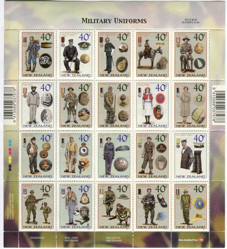 Alle Briefmarken: Block "Uniform". Neuseeland – Neu und originalverpackt aus Basel von Butsch5