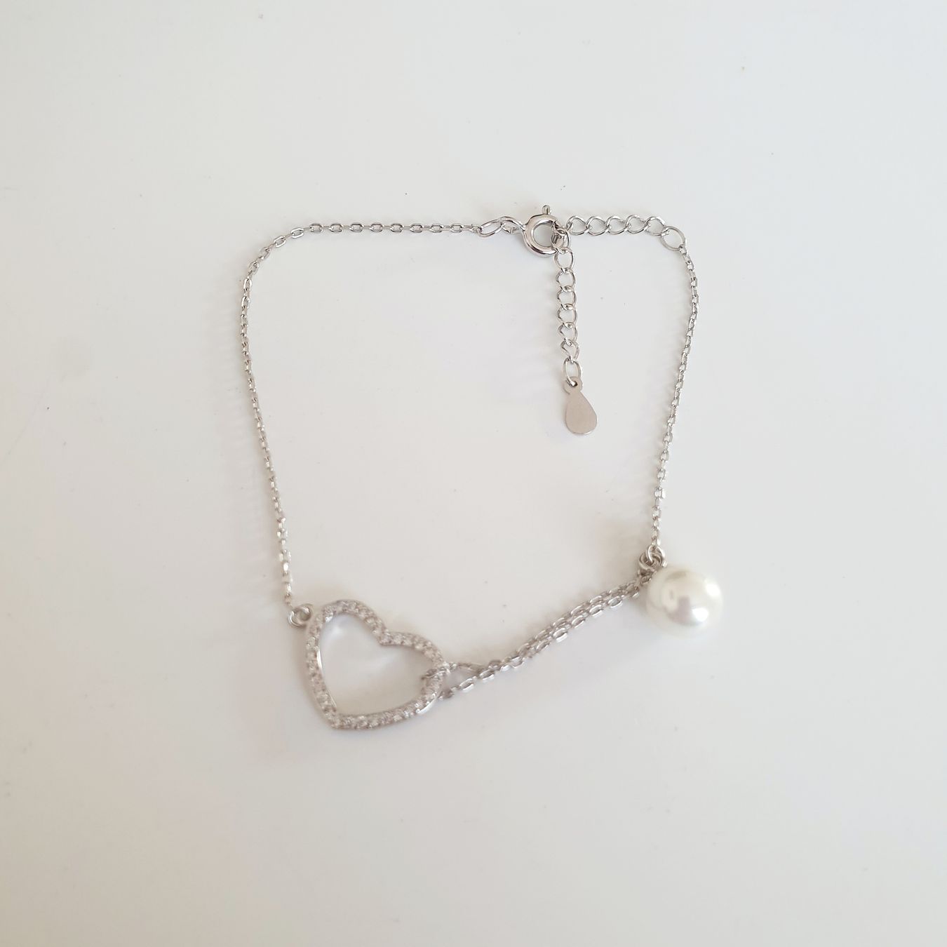 Bracciali & Braccialetti: Armband aus silber 925  mit Herz und Perle – Usato da Kreuzlingen venduto da Wunderkiste123 8