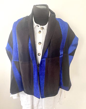 Fabric Frontline ZH Foulard Silk Königsblau-Schwarz
