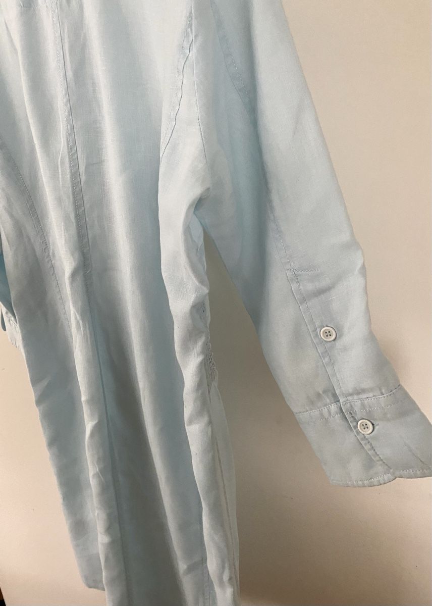 Essentiel Antwerp Kleider: Essentiel Antwerpen Hemdkleid, Gr. 38, hellblau, Leinen – Gebraucht aus Jona von Flamingoo 6