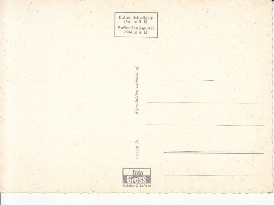 Cartoline postali: Schwägalp ca. 1965 – Usato da Bürglen TG venduto da StampGraf 1
