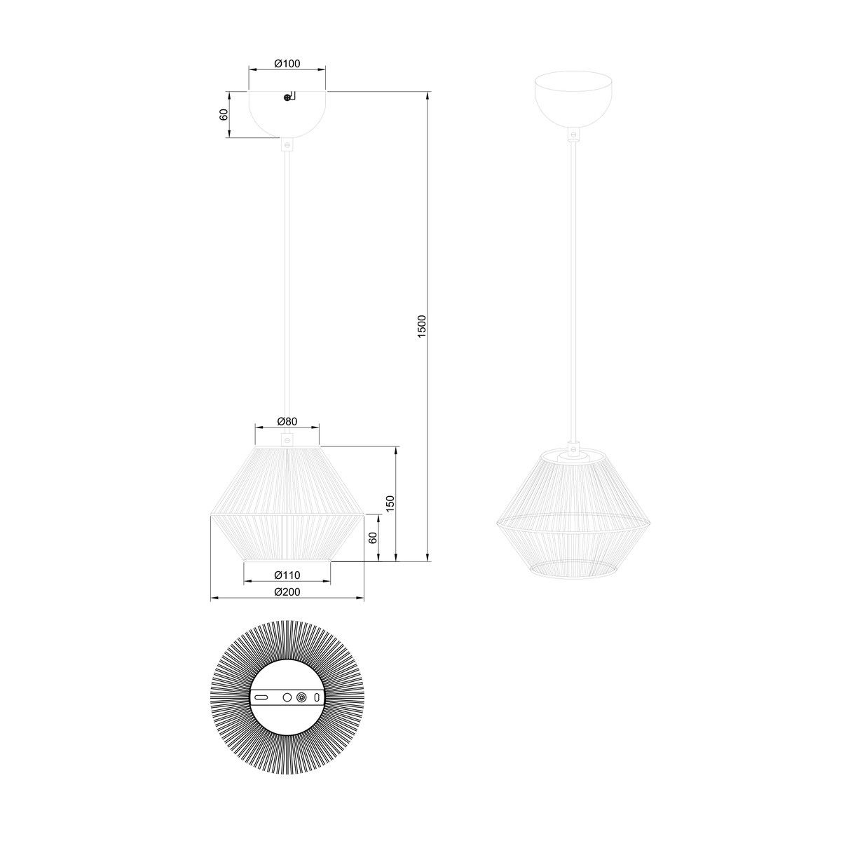 Kronleuchter & Deckenlampen: Pendelleuchte, Papiergarn, Korb, 20 cm Ø – Neu (gemäss Beschreibung) aus Kreuzlingen von Smart-Light 8