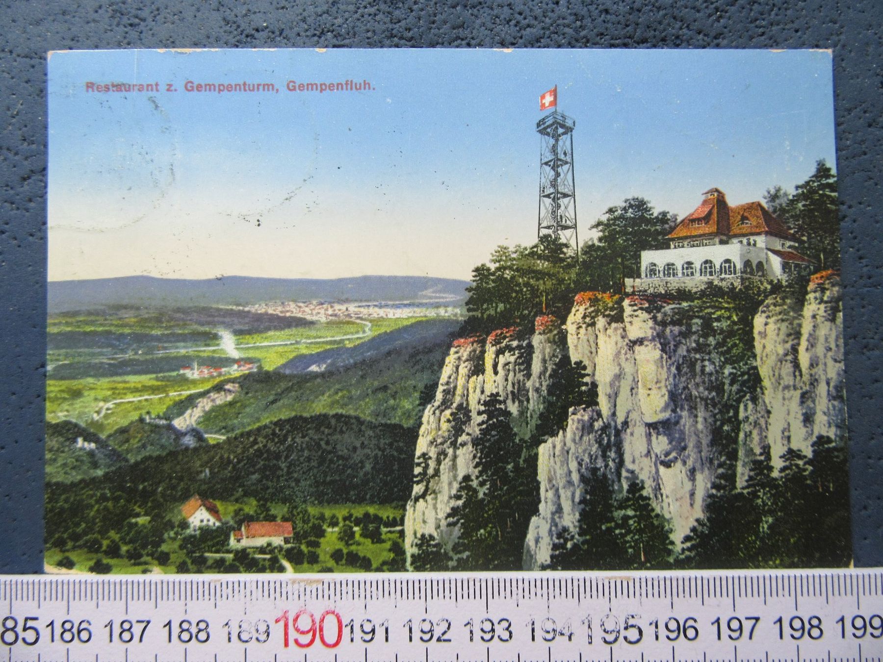 Cartoline postali: GEMPENFLUH RESTAURANT GEMPENTURM 1930 AK SO – Usato da Ettingen venduto da Hausi4711
