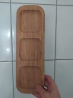 Schicke Bambus Servierplatte mit 3 Fächern 33x11 cm