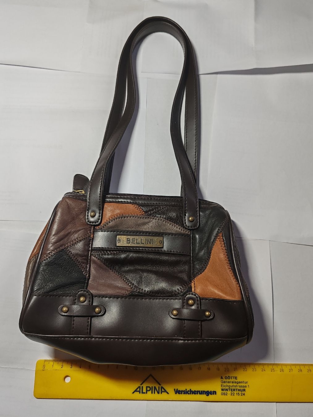 Taschen für Damen: Bellini Handtasche Leder Patchwork braun guter Zustand – Gebraucht aus Wila von neu_s8qs