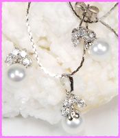 7.7mm Südsee Perlen-Schmuckset "Muschelkernperlen"